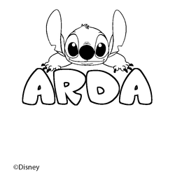 Coloraci&oacute;n del nombre ARDA - decorado Stitch