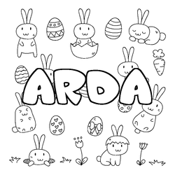 Coloraci&oacute;n del nombre ARDA - decorado Pascua