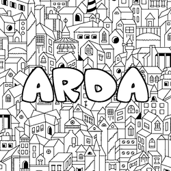 Coloraci&oacute;n del nombre ARDA - decorado ciudad