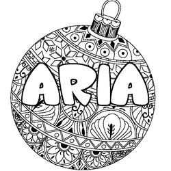 Coloraci&oacute;n del nombre ARIA - decorado bola de Navidad