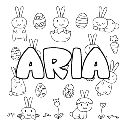 Coloraci&oacute;n del nombre ARIA - decorado Pascua