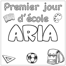 Coloraci&oacute;n del nombre ARIA - decorado primer d&iacute;a de escuela