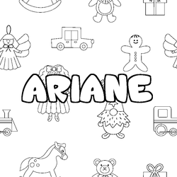 Coloraci&oacute;n del nombre ARIANE - decorado juguetes