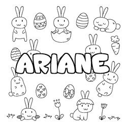 Coloraci&oacute;n del nombre ARIANE - decorado Pascua