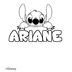 Coloraci&oacute;n del nombre ARIANE - decorado Stitch