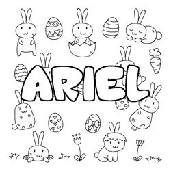 Coloraci&oacute;n del nombre ARIEL - decorado Pascua