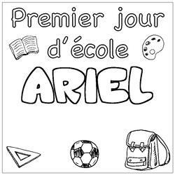 Coloraci&oacute;n del nombre ARIEL - decorado primer d&iacute;a de escuela