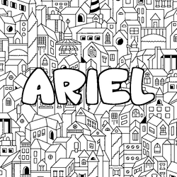Coloraci&oacute;n del nombre ARIEL - decorado ciudad