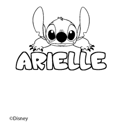 Coloraci&oacute;n del nombre ARIELLE - decorado Stitch