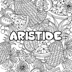 Coloraci&oacute;n del nombre ARISTIDE - decorado mandala de frutas