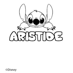 Coloraci&oacute;n del nombre ARISTIDE - decorado Stitch
