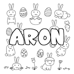 Coloraci&oacute;n del nombre ARON - decorado Pascua