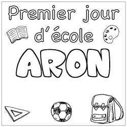 Coloraci&oacute;n del nombre ARON - decorado primer d&iacute;a de escuela