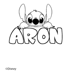 Coloraci&oacute;n del nombre ARON - decorado Stitch