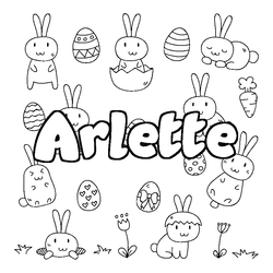 Coloraci&oacute;n del nombre Arlette - decorado Pascua