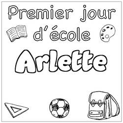 Coloraci&oacute;n del nombre Arlette - decorado primer d&iacute;a de escuela