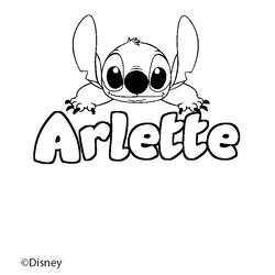 Coloraci&oacute;n del nombre Arlette - decorado Stitch