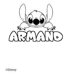 Coloraci&oacute;n del nombre ARMAND - decorado Stitch