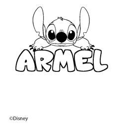Coloraci&oacute;n del nombre ARMEL - decorado Stitch