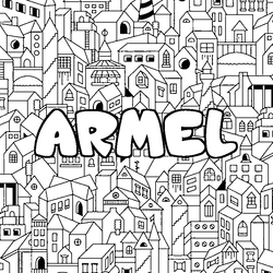Coloraci&oacute;n del nombre ARMEL - decorado ciudad