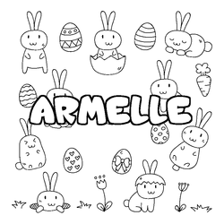 Coloraci&oacute;n del nombre ARMELLE - decorado Pascua