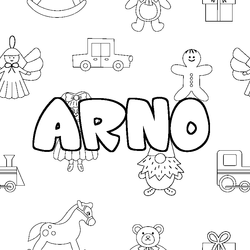 Coloraci&oacute;n del nombre ARNO - decorado juguetes