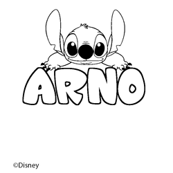 Coloraci&oacute;n del nombre ARNO - decorado Stitch