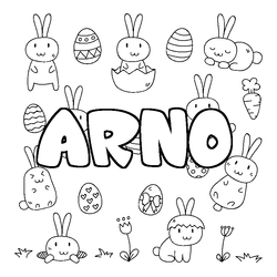 Coloraci&oacute;n del nombre ARNO - decorado Pascua