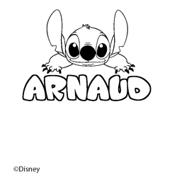 Coloraci&oacute;n del nombre ARNAUD - decorado Stitch