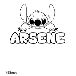 Coloraci&oacute;n del nombre ARSENE - decorado Stitch