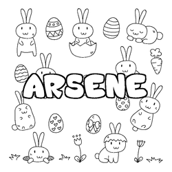 Coloraci&oacute;n del nombre ARSENE - decorado Pascua