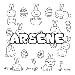 Coloraci&oacute;n del nombre ARS&Egrave;NE - decorado Pascua