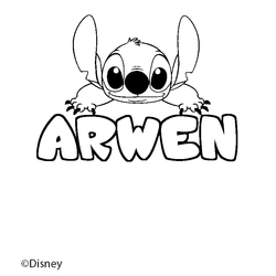 Coloraci&oacute;n del nombre ARWEN - decorado Stitch