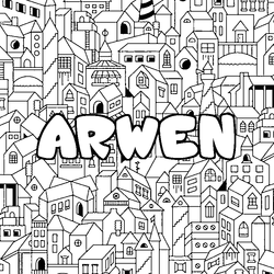 Coloraci&oacute;n del nombre ARWEN - decorado ciudad