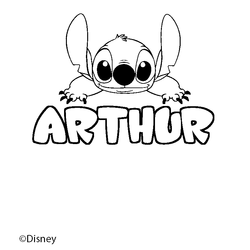 Coloraci&oacute;n del nombre ARTHUR - decorado Stitch