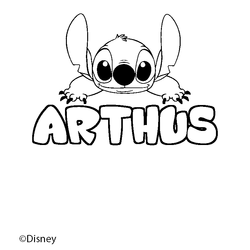 Coloraci&oacute;n del nombre ARTHUS - decorado Stitch