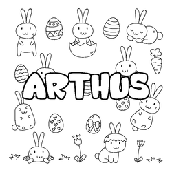 Coloraci&oacute;n del nombre ARTHUS - decorado Pascua