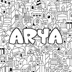 Coloraci&oacute;n del nombre ARYA - decorado ciudad