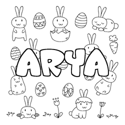 Coloraci&oacute;n del nombre ARYA - decorado Pascua