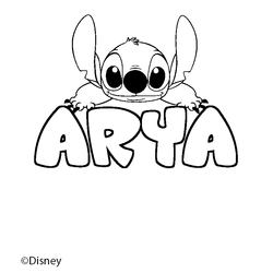 Coloraci&oacute;n del nombre ARYA - decorado Stitch