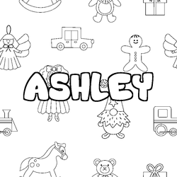 Coloraci&oacute;n del nombre ASHLEY - decorado juguetes