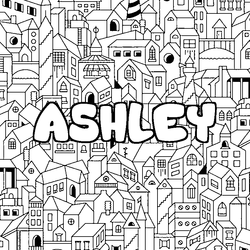 Coloraci&oacute;n del nombre ASHLEY - decorado ciudad
