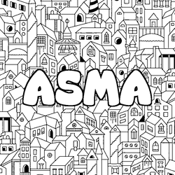 Coloraci&oacute;n del nombre ASMA - decorado ciudad