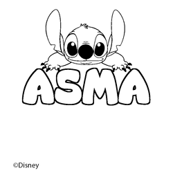 Coloraci&oacute;n del nombre ASMA - decorado Stitch