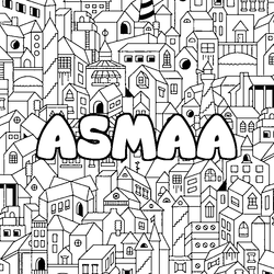 Coloraci&oacute;n del nombre ASMAA - decorado ciudad