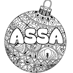 Coloraci&oacute;n del nombre ASSA - decorado bola de Navidad