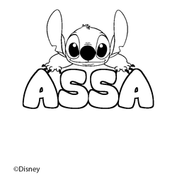 Coloraci&oacute;n del nombre ASSA - decorado Stitch