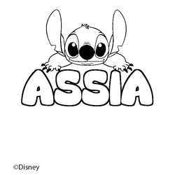 Coloraci&oacute;n del nombre ASSIA - decorado Stitch