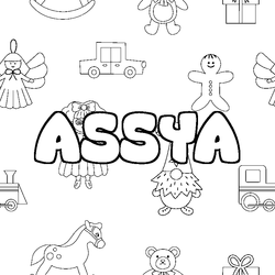 Coloraci&oacute;n del nombre ASSYA - decorado juguetes