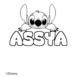 Coloraci&oacute;n del nombre ASSYA - decorado Stitch